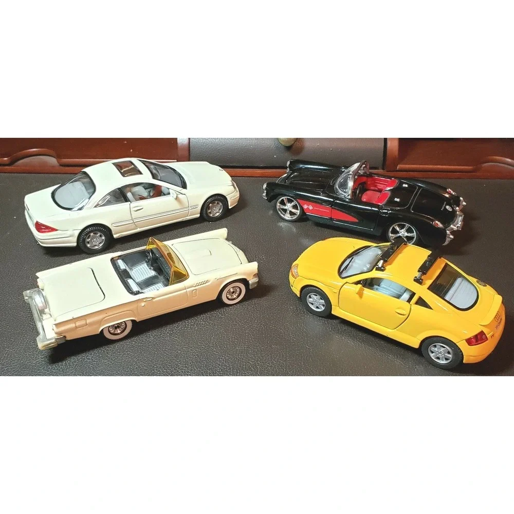 Set of 4 Cars 1956 Ford Thunderbird 2001 MBenz CL600 1957 Corvette 2008 Audi TT